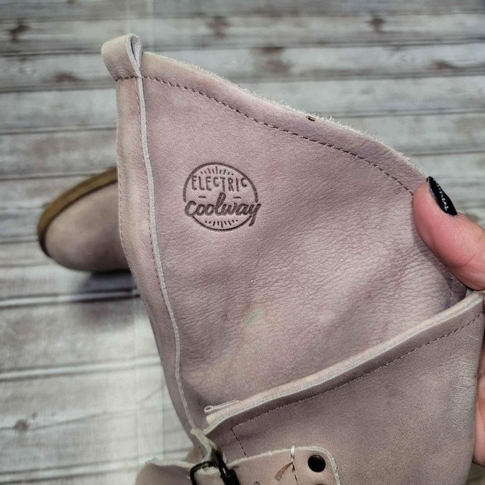 Coolway Alida Pink Leather Slouchy Dual Buckle Boots - Picture 2 of 8